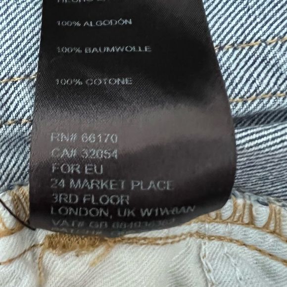 BDG Urban Outfitters Womens Sz 28 Distressed Raw Hem Jeans Button Front Wide Leg - Picture 8 of 9